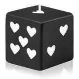 6sisc Black White Heart Dice Candle Danish Pastel Room Decor Aesthetic Pine Fragrance Natural Soy Wax Handmade Aromatherapy Candles Desk Art Decoration Gift for Home Bedroom Supplies 2 x 2 in