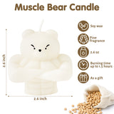 6sisc Muscle Bear Scented Candle Gift Cool Shaped Aesthetic Candles Pine Fragrance Natural Soy Wax Aromatherapy Handmade Candle Table Art Decorative Sculpture for Modern Home Bedroom Bathroom Room