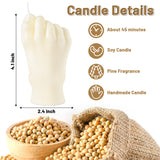 Mini Feet Scented Candles Inverted Foot Shape Candle Danish Pastel Room Aesthetic Decor Pine Fragrance Aromatherapy Natural Soy Wax Candle Decoration for Home Bedroom Bathroom Funny Gift Milky