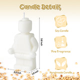 Robot Figure White Scented Candle Children's Birthday Party Gift Home Aesthetic Decor Pine Fragrance Aromatherapy Natural Soy Wax Candles Desk Art Decoration for Boy Room Bedroom Bathroom