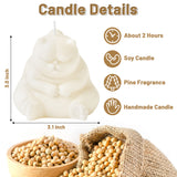 White Cat Scented Candle Funny Adorable Close Eye Cat Candle Gift Home Aesthetic Decor Pine Fragrance Aromatherapy Natural Soy Wax Candles with Wick Desk Art Decoration for Bedroom Bathroom