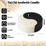 6sisc Tai Chi Candle Geometric Aesthetic Candles Pine Fragrance Natural Soy Wax Aromatherapy Handmade Candle Art Table Decorative Statues Sculpture for Modern Home Bedroom Bathroom Decor White & Black