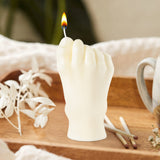 Mini Feet Scented Candles Inverted Foot Shape Candle Danish Pastel Room Aesthetic Decor Pine Fragrance Aromatherapy Natural Soy Wax Candle Decoration for Home Bedroom Bathroom Funny Gift Milky