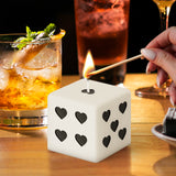6sisc White Black Heart Dice Candle Danish Pastel Room Decor Aesthetic Pine Fragrance Natural Soy Wax Handmade Aromatherapy Candles Desk Sculpture Decoration Gift for House Bedroom Supplies 2 x 2 In