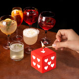 6sisc Red White Heart Dice Candle Danish Pastel Room Decor Aesthetic Pine Fragrance Natural Soy Wax Handmade Aromatherapy Candles Desk Art Decoration Gift for Home Bedroom Supplies 2 x 2 in