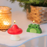 Mushroom Frog Scented Candles Gift Danish Pastel Aesthetic Decor Pine Fragrance Aromatherapy Long Lasting Natural Soy Wax Candles for Home Bedroom Bathroom Desk Decoration