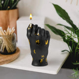 Mini Foot Scented Candle Black with Gold Foil Inverted Feet Shape Candles Home Aesthetic Decor Pine Fragrance Aromatherapy Natural Soy Wax Candle Desk Art Decoration for Room Bedroom Bathroom