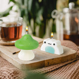 Mushroom Frog Scented Candles Creative Gift Danish Pastel Aesthetic Decor Pine Fragrance Aromatherapy Natural Soy Wax Handmade Candles Decoration for Bedroom Bathroom Desk Green White