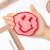 Smile Face Pink Scented Candle Gift Danish Pastel Home Aesthetic Decor Twisted Happy Face Shape Pine Fragrance Aromatherapy Natural Soy Wax Candles Desk Art Decoration for Room Bedroom Bathroom