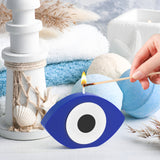 6sisc Blue Evil Eye Candle Gift Nazar Home Decor Aesthetic Pine Fragrance Natural Soy Wax Handmade Aromatherapy Candles Desk Sculpture Decoration for House Bedroom Supplies 2.2 x 3.5 In