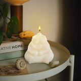White Cat Scented Candle Funny Adorable Close Eye Cat Candle Gift Home Aesthetic Decor Pine Fragrance Aromatherapy Natural Soy Wax Candles with Wick Desk Art Decoration for Bedroom Bathroom