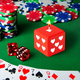 6sisc Red White Heart Dice Candle Danish Pastel Room Decor Aesthetic Pine Fragrance Natural Soy Wax Handmade Aromatherapy Candles Desk Art Decoration Gift for Home Bedroom Supplies 2 x 2 in