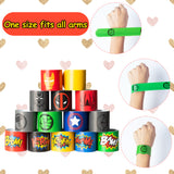 6sisc 28 Packs Valentines Day Gift for Kids, Valentine’s Day Super Power Slap Bracelets with Valentines Cards Toddler School Classroom Prize Exchange Gifts Party Favor Toy Set Superhero Decorations