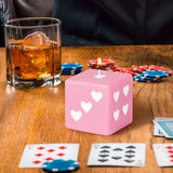 6sisc Pink White Heart Dice Candle Danish Pastel Room Decor Aesthetic Pine Fragrance Natural Soy Wax Handmade Aromatherapy Candles Desk Art Decoration Gift for Home Bedroom Supplies 2 x 2 in