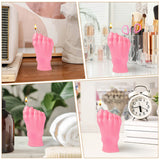 Mini Foot Scented Candles Inverted Feet Shape Candle Rose Pink Danish Pastel Room Decor Aesthetic Pine Fragrance Aromatherapy Natural Soy Wax Candle Desk Art Decoration for Bedroom Bathroom