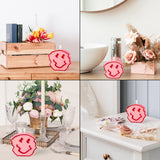 Smile Face Pink Scented Candle Gift Danish Pastel Home Aesthetic Decor Twisted Happy Face Shape Pine Fragrance Aromatherapy Natural Soy Wax Candles Desk Art Decoration for Room Bedroom Bathroom