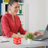 6sisc Red White Heart Dice Candle Danish Pastel Room Decor Aesthetic Pine Fragrance Natural Soy Wax Handmade Aromatherapy Candles Desk Art Decoration Gift for Home Bedroom Supplies 2 x 2 in