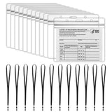 6sisc 12Pcs Vaccination Card Protector for CDC Immunization Record Clear Vinyl Plastic Sleeve with Lanyard Slots for ID Card Medical Information Notification CDC Encouraged Public Health and Clinical