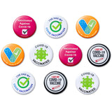 10Pcs Vaccine Button Pins I Got My Covid-19 Vaccine Vaccinated Against Covid 19 Recipient Notification CDC Encouraged Public Health and Clinical Pinback Button Badges Vaccinated for Virus Pin 5 Styles