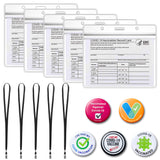 6sisc 10Pcs Vaccination Card Protectors for CDC Immunization Record Vaccine Button Pins Clear Vinyl Plastic Sleeve with Lanyard Vaccinated Against Covid-19 I Got My COVID-19 Vaccine Vaccination Identification