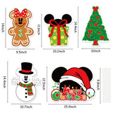 6sisc 5Pcs Christmas Cartoon Mouse Yard Sign Gingerbread Man Gift Snowman Xmas Tree Waterproof Lawn Signs with Stakes Holiday Party Decorations for Home Outdoor Garden Pathway Patio Walkway Decor