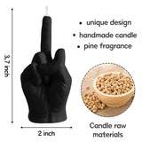 6sisc Middle Finger Scented Candle Black Danish Pastel Room Decor Aesthetic Pine Fragrance Natural Vegan Soy Wax Aromatherapy Candles Hand Gesture Candle for Home Bedroom Decoration Birthday Gift