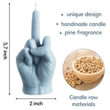 6sisc Middle Finger Scented Candle Danish Pastel Room Aesthetic Pine Fragrance Aromatherapy Natural Soy Wax Holiday Candles Decor Desk Statues Decorations Gift for Home Bedroom Supplies Light Blue