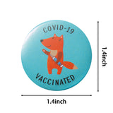 6sisc Pack of 12 Vaccine Button Pins with Cartoon Animals Covid-19 Vaccinated Recipient Notification CDC Encouraged Public Health and Clinical Pinback Button Badges Vaccinated for Virus Pin 6 Styles