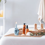 6sisc Middle Finger Scented Candle Danish Pastel Room Aesthetic Pine Fragrance Aromatherapy Natural Soy Wax Holiday Candles Decor Desk Statues Decorations Gift for Home Bedroom Supplies Light Blue