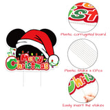 6sisc 5Pcs Christmas Cartoon Mouse Yard Sign Gingerbread Man Gift Snowman Xmas Tree Waterproof Lawn Signs with Stakes Holiday Party Decorations for Home Outdoor Garden Pathway Patio Walkway Decor