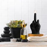 6sisc Middle Finger Scented Candle Black Danish Pastel Room Decor Aesthetic Pine Fragrance Natural Vegan Soy Wax Aromatherapy Candles Hand Gesture Candle for Home Bedroom Decoration Birthday Gift