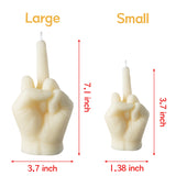 6sisc Middle Finger Scented Candle White Large Size Danish Pastel Room Decor Pine Aromatherapy Candle Long Lasting Natural Soy Wax Hand Gesture Fragrance Candle for Home Bedroom Supplies 7.1” X 3.7”