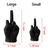 6sisc Middle Finger Scented Candle Black Large Size Danish Pastel Room Decor Pine Aromatherapy Candle Natural Vegan Soy Wax Hand Gesture Fragrance Candles for Home Bedroom Decoration 7.1” x 3.7”