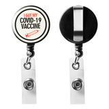 6Pcs Retractable Vaccine Badge Reels with Metal Snap I Got My Covid-19 Vaccine Vaccinated Against Covid 19 Recipient Notification CDC Encouraged Public Health Clinical Badges Vaccinated for Virus