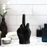 6sisc Middle Finger Scented Candle Black Large Size Danish Pastel Room Decor Pine Aromatherapy Candle Natural Vegan Soy Wax Hand Gesture Fragrance Candles for Home Bedroom Decoration 7.1” x 3.7”