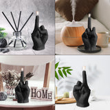 6sisc Middle Finger Scented Candle Black Large Size Danish Pastel Room Decor Pine Aromatherapy Candle Natural Vegan Soy Wax Hand Gesture Fragrance Candles for Home Bedroom Decoration 7.1” x 3.7”