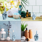 6sisc Middle Finger Scented Candle Danish Pastel Room Aesthetic Pine Fragrance Aromatherapy Natural Soy Wax Holiday Candles Decor Desk Statues Decorations Gift for Home Bedroom Supplies Light Blue