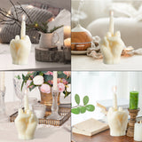 6sisc Middle Finger Scented Candle White Large Size Danish Pastel Room Decor Pine Aromatherapy Candle Long Lasting Natural Soy Wax Hand Gesture Fragrance Candle for Home Bedroom Supplies 7.1” X 3.7”