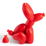 6sisc 2Pcs Pooping Red Balloon Dog Shaped Scented Candle Funny Handmade Gift Danish Pastel Home Aesthetic Decor Natural Soy Wax Candle Pine Fragrance Aromatherapy for Room Bedroom  3.9 x 4.1 inches