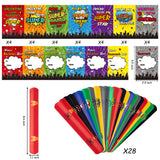 6sisc 28 Packs Valentines Day Gift for Kids, Valentine’s Day Super Power Slap Bracelets with Valentines Cards Toddler School Classroom Prize Exchange Gifts Party Favor Toy Set Superhero Decorations
