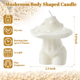 6sisc Mushroom Lady Body Candle Body Shaped Aesthetic Candles Pine Fragrance Natural Soy Wax Aromatherapy Goddess Handmade Candle Female Art Table Decorative Sculpture for Modern Home Bedroom Bathroom
