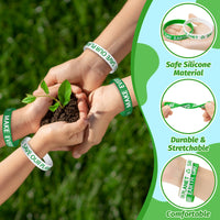 6sisc 82Pcs World’s Earth Day Silicone Bracelet Button Pins Set, Save Our Planet Wristbands Bracelet Buttons Enamel Badge Vinyl Stickers for Love Earth Party Decor Supplies Charity Fundraising Favors