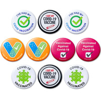 10 Pack Vaccine Button Pins I Got My Covid-19 Vaccine Vaccinated Against Covid 19 Recipient Notification CDC Encouraged Public Health and Clinical Pinback Button Badges Vaccinated for Virus Pin 5 Styles