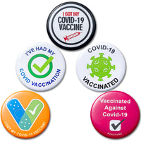 6sisc 30Pcs Vaccine Button Pins I Got My Covid-19 Vaccine Vaccinated Against Covid 19 Recipient Notification CDC Encouraged Public Health and Clinical Pinback Button Badges Vaccinated for Virus Pin 5 Styles