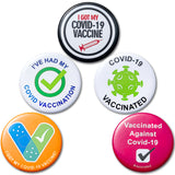 6sisc 30Pcs Vaccine Button Pins I Got My Covid-19 Vaccine Vaccinated Against Covid 19 Recipient Notification CDC Encouraged Public Health and Clinical Pinback Button Badges Vaccinated for Virus Pin 5 Styles