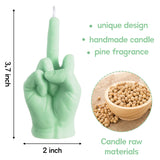 6sisc Middle Finger Candle Mint Green Danish Pastel Room Decor Aesthetic Pine Fragrance Natural Soy Wax Aromatherapy Scented Candles Hand Gesture Candle for Home Bedroom Decoration Relaxation Gift