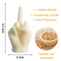 6sisc Middle Finger Scented Candle Danish Pastel Room Decor Aesthetic Pine Fragrance Soy Wax Aromatherapy Hand Gesture Candles Desk Statues Sculpture Decorations Gift for House Bedroom Supplies Milky