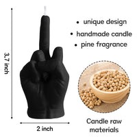 6sisc Middle Finger Scented Candle Black Danish Pastel Room Decor Aesthetic Pine Fragrance Natural Vegan Soy Wax Aromatherapy Candles Hand Gesture Candle for Home Bedroom Decoration Birthday Gift