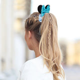 6sisc 8Pcs Mouse Ear Scrunchies Leopard Elastic Hair Bands Cute Ponytail Holder Ties Soft Velvet Sparkle Sequin Bow Scrunchy for Thin or Thick Hairs No Damage Women Accessories for Kids Girls Adults