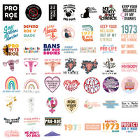 6sisc 52Pcs Roe V Wade Pro Choice Abortion Women Right Vinyl Stickers My Body My Choice Feminist Sticker Keep Abortion Safe & Legal Waterproof Decal Stickers for Laptop Water Bottle Luggage